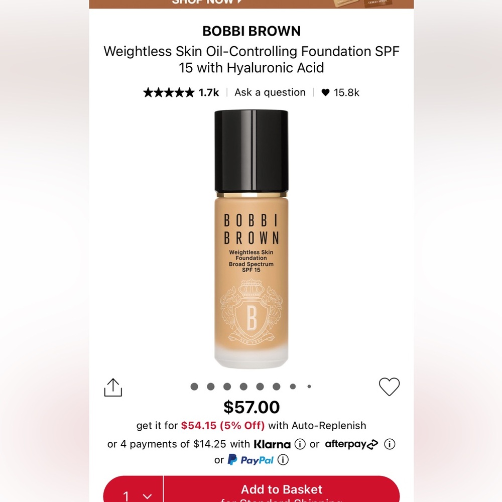 BOBBI BROWN Weightless Skin Oil-Controlling Foundation